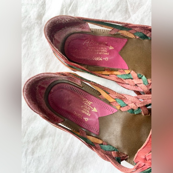 Vintage Apache Multicolour Huaraches Leather Sandals - Picture 10 of 14